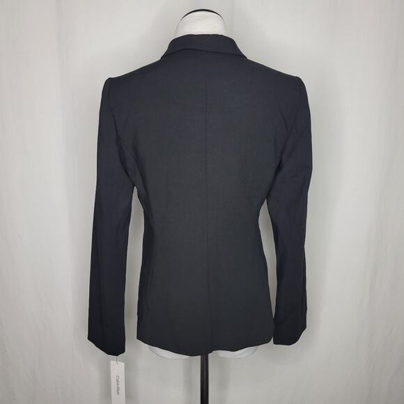 Calvin Klein One-Button Blazer Jacket Black NWT Petite Size 4P - Picture 9 of 12